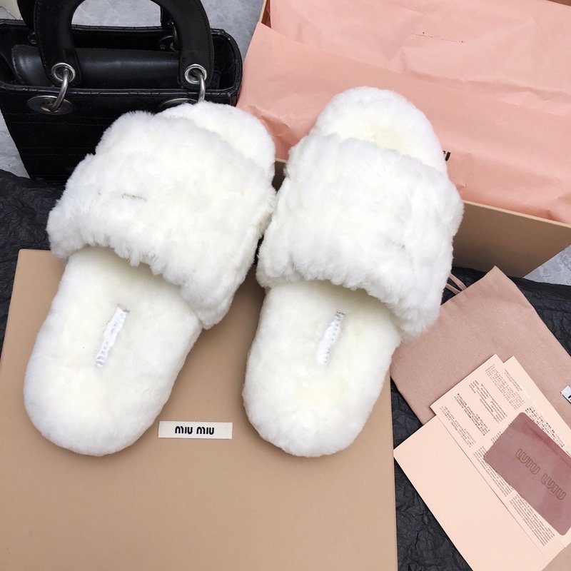 미우미우 가을 겨울 울 퍼 슬리퍼 001-213551