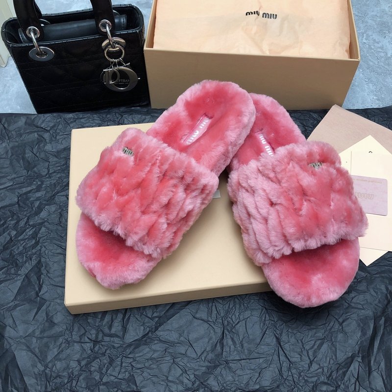 미우미우 가을 겨울 울 슬리퍼 001-213553