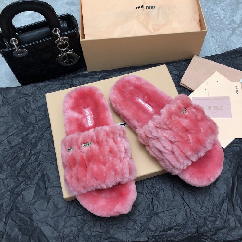 미우미우 가을 겨울 울 슬리퍼 001-213553