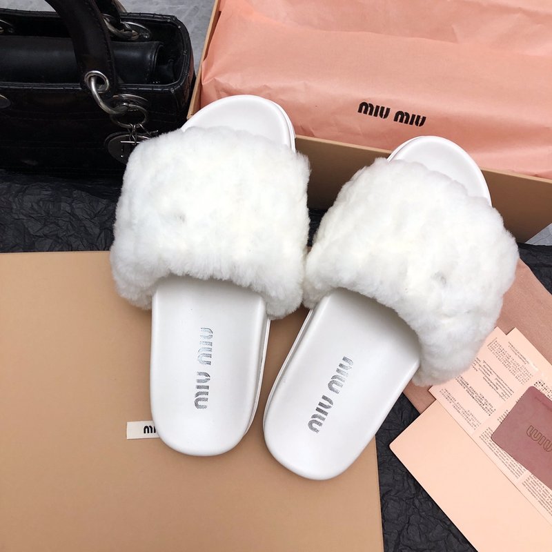 미우미우 가을 겨울 울 슬리퍼 001-213557