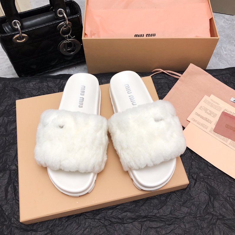 미우미우 가을 겨울 울 슬리퍼 001-213557