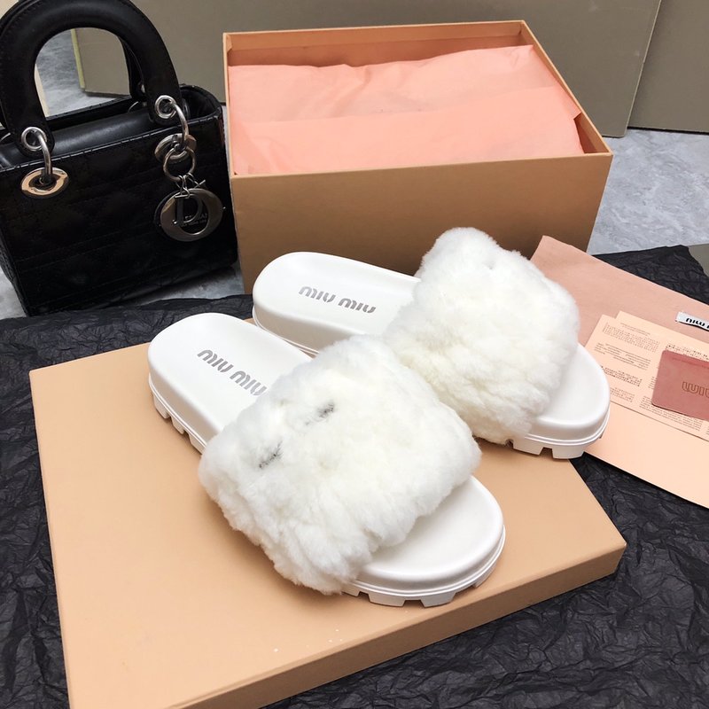 미우미우 가을 겨울 울 슬리퍼 001-213557