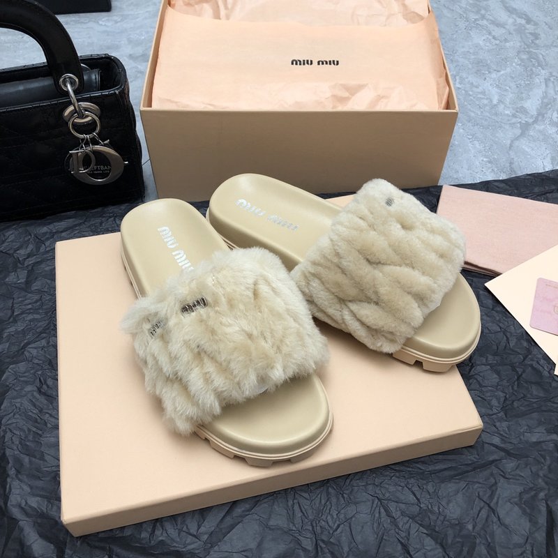 미우미우 겨울 울 슬리퍼 001-213558