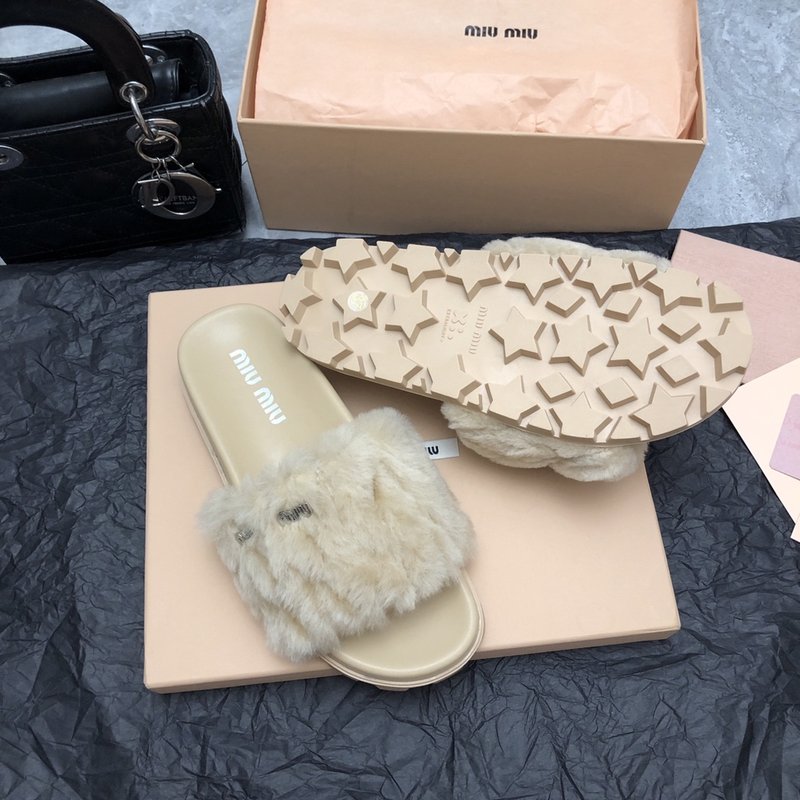 미우미우 겨울 울 슬리퍼 001-213558