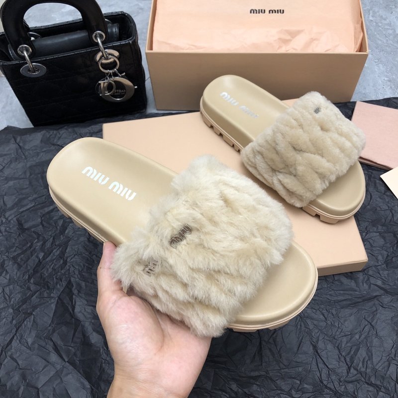 미우미우 겨울 울 슬리퍼 001-213558