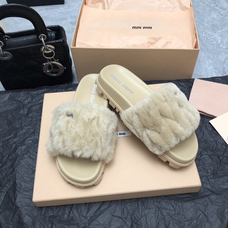 미우미우 겨울 울 슬리퍼 001-213558