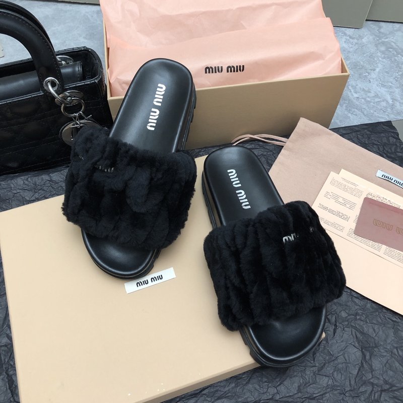 미우미우 가을 겨울 울 슬리퍼 001-213561