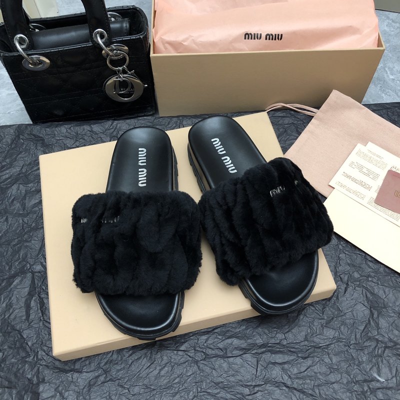 미우미우 가을 겨울 울 슬리퍼 001-213561