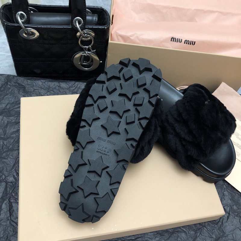미우미우 가을 겨울 울 슬리퍼 001-213561