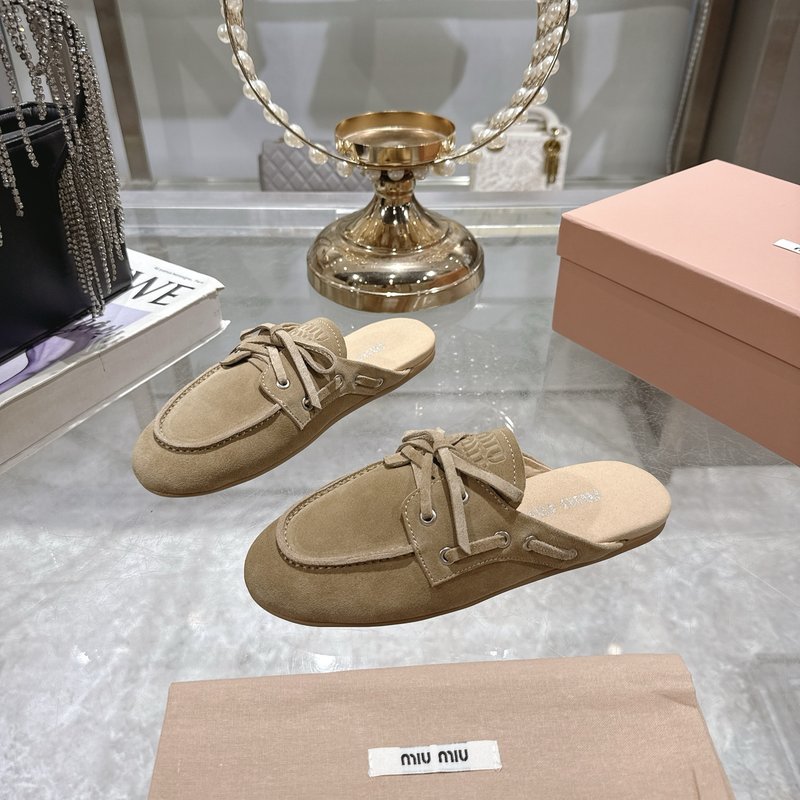 미우미우 마블링 레이스 플랫 샌들 001-213568