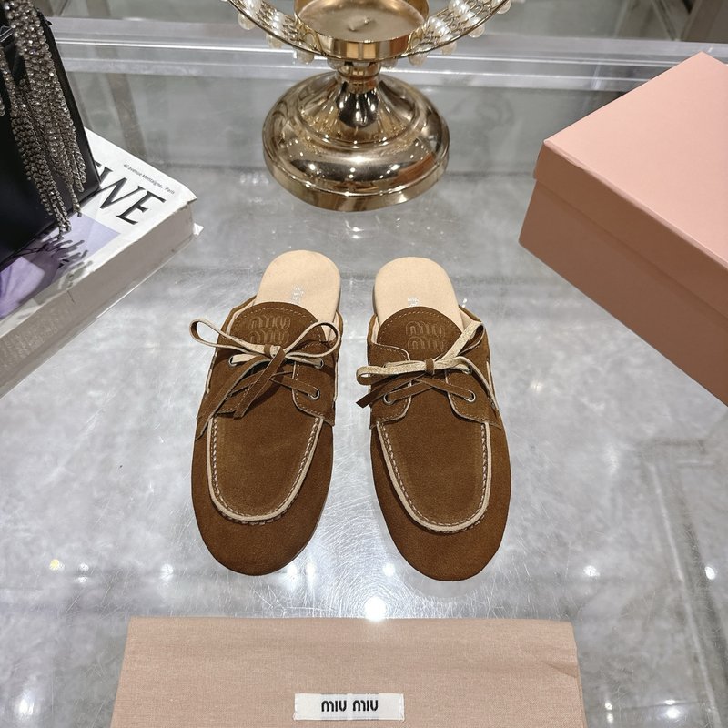 미우미우 마블링 레이스 플랫 샌들 001-213587
