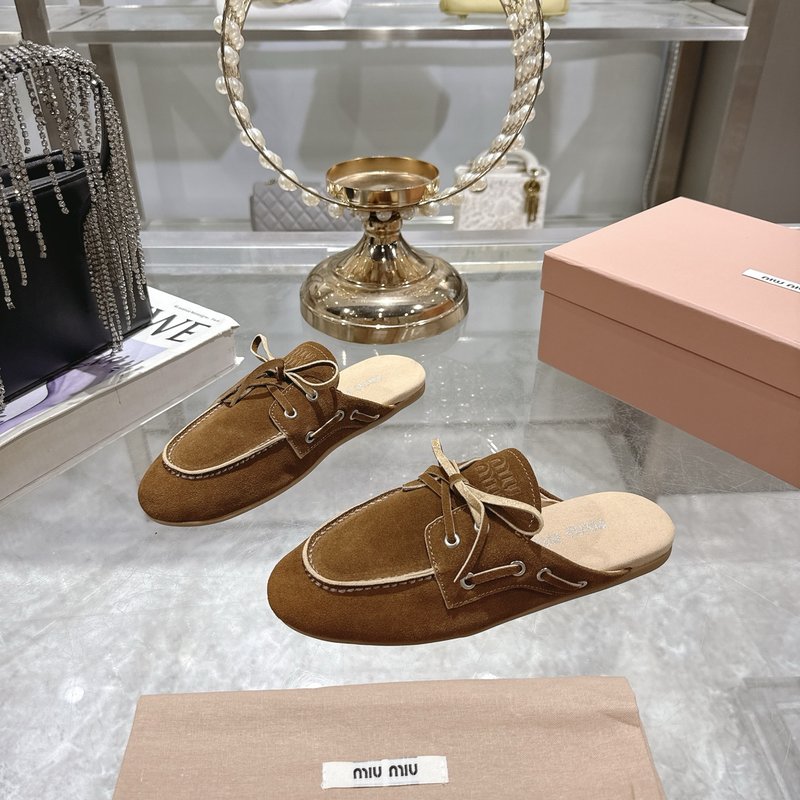 미우미우 마블링 레이스 플랫 샌들 001-213587