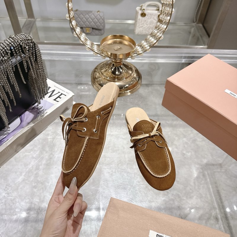 미우미우 마블링 레이스 플랫 샌들 001-213587