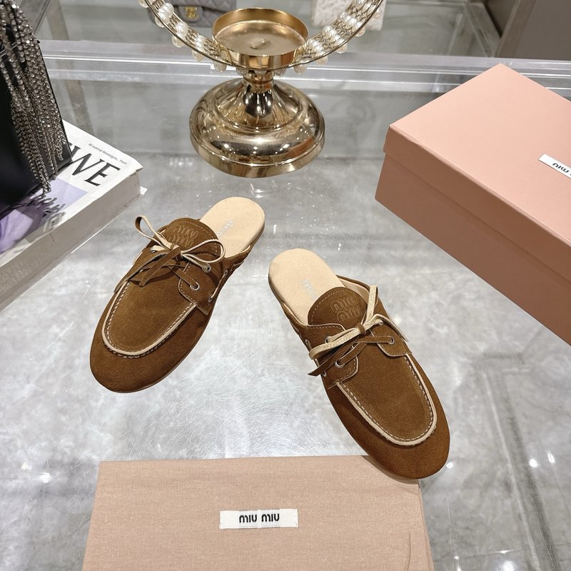 미우미우 마블링 레이스 플랫 샌들 001-213587