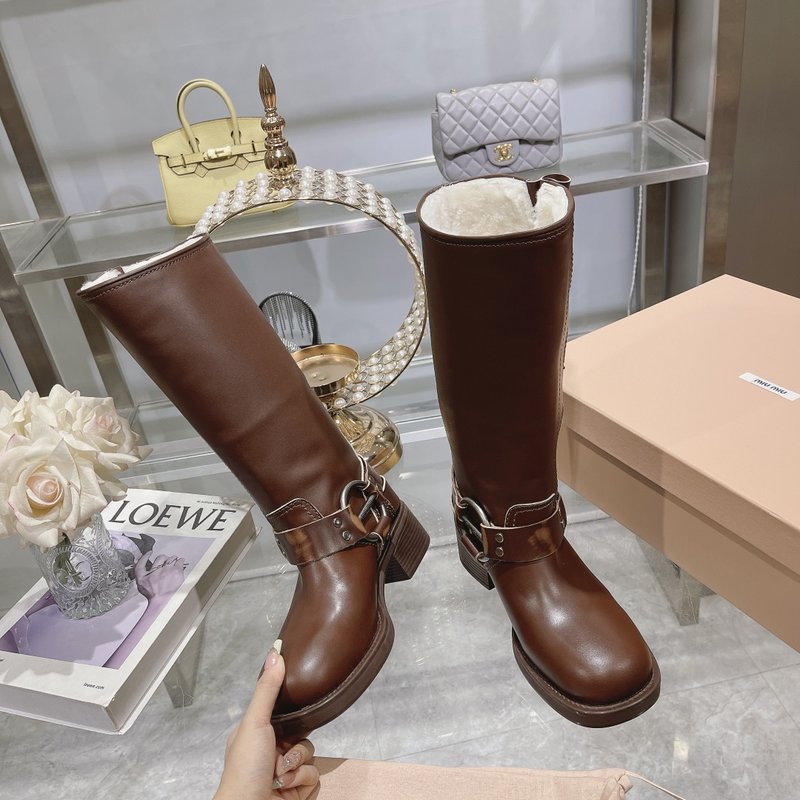 레트로 마블링 소가죽 하이 부츠 001-213668