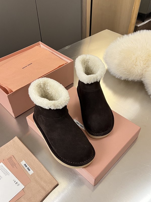 미우미우 겨울 신상 순모 울 스노우 부츠 001-213675