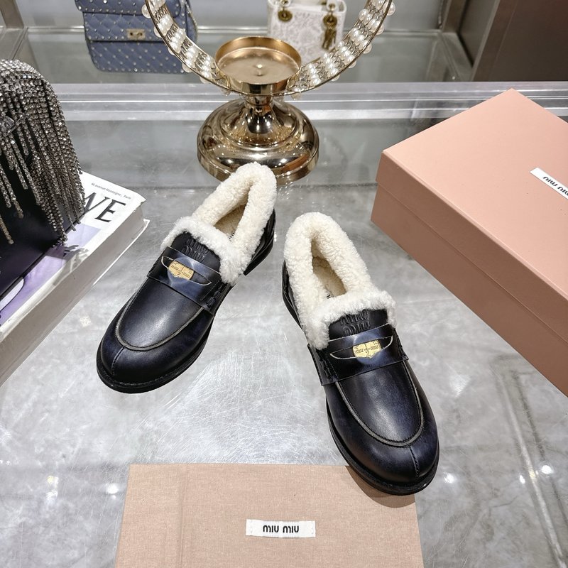 레트로 울 로퍼 플랫 여성화 001-213678