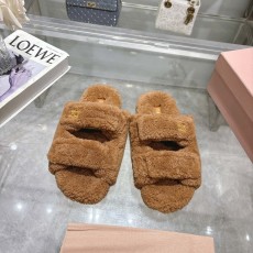 미우미우 클래식 가을 겨울 레터링 울 슬리퍼 001-213693