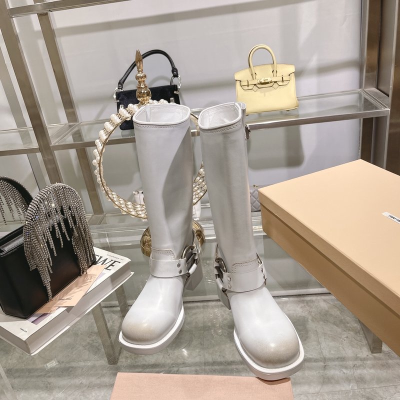 레트로 마블링 소가죽 하이부츠 001-213699