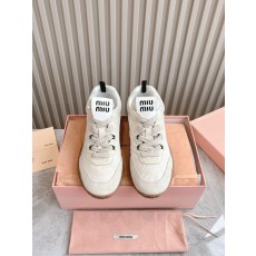 미우미우 플랫폼 캔버스 캐주얼 운동화 001-213758