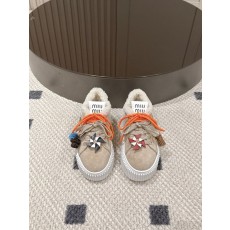 MIUMIU 리얼 퍼 스웨이드 플랫폼 슈즈 001-213774