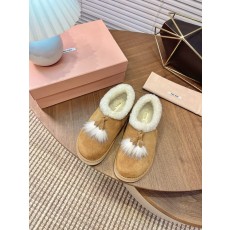 미우미우 프린지 퍼 로퍼 숏 부츠 001-213784