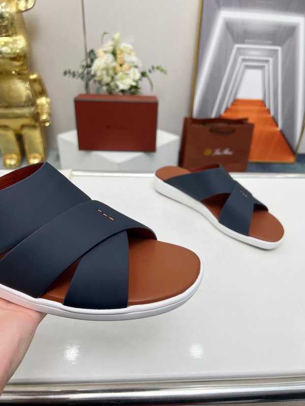 로로피아나 수입 실크 송아지 가죽 샌들 001-213955