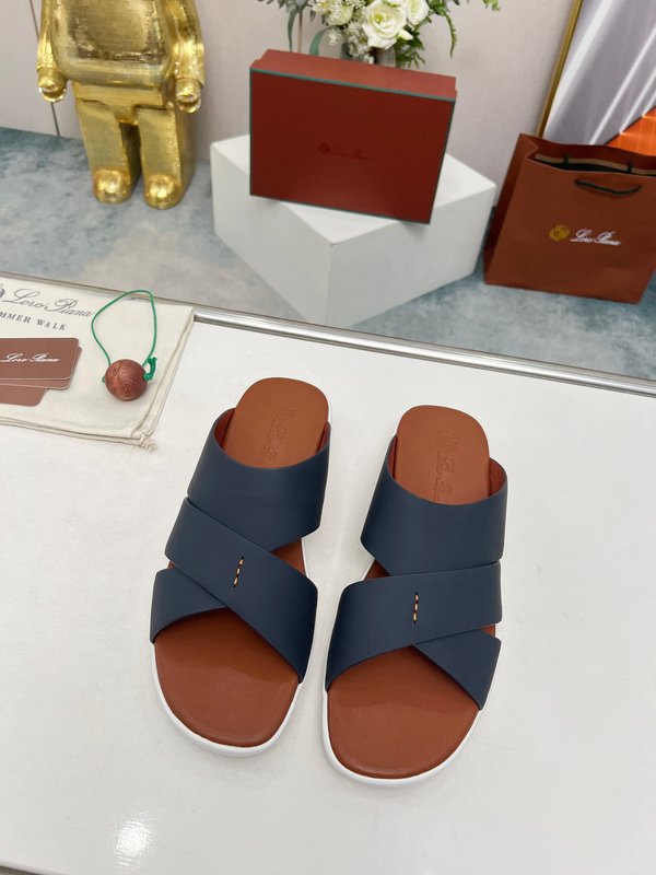 로로피아나 수입 실크 송아지 가죽 샌들 001-213955