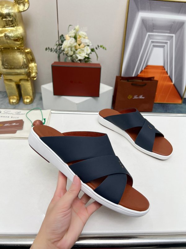 로로피아나 수입 실크 송아지 가죽 샌들 001-213955