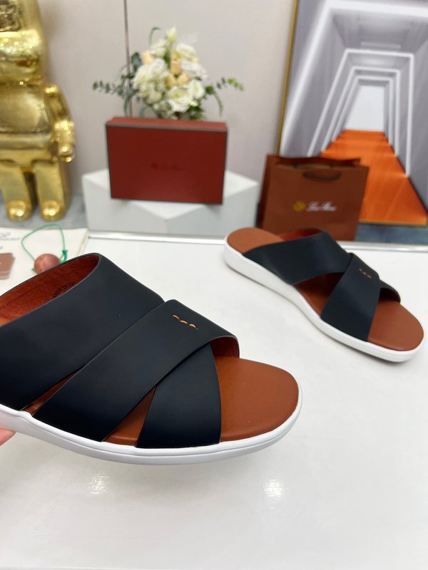 로로피아나 수입 실크 송아지 가죽 핸드메이드 샌들 001-213958