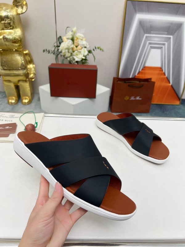 로로피아나 수입 실크 송아지 가죽 핸드메이드 샌들 001-213958