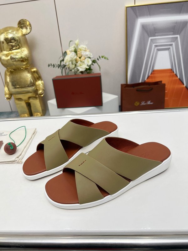 로로피아나 수입 실크 송아지 가죽 수제 샌들 001-213965