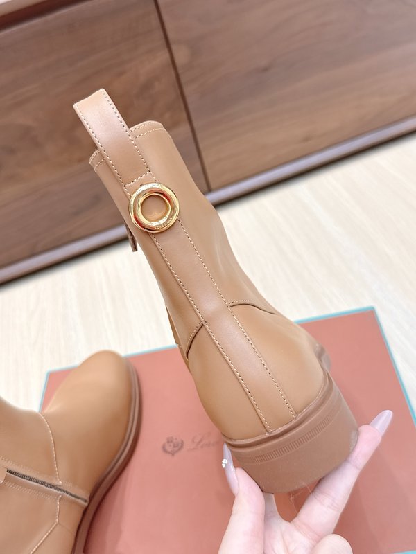 심플 빈티지 사이드 지퍼 플랫 앵클부츠 001-213977