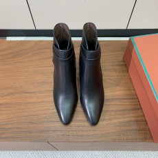 로로피아나 하이힐 앵클부츠 소가죽 양피 안감 001-213979