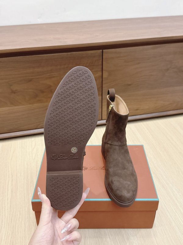 심플 빈티지 사이드 지퍼 플랫 부츠 001-213980