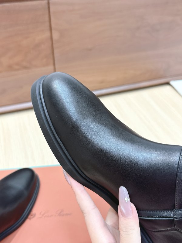 심플 빈티지 사이드 지퍼 플랫 앵클부츠 001-213993