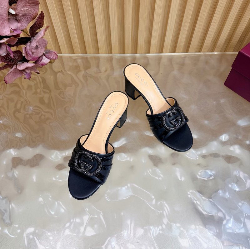 구찌 더블 G 버클 굽 힐 샌들 001-214498