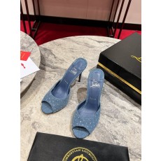 데님 스트라스 하이힐 뮬 001-214586