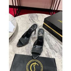 메쉬 풀 다이아몬드 하이힐 슬리퍼 001-214587