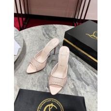 메쉬 풀 다이아몬드 하이힐 슬리퍼 001-214593