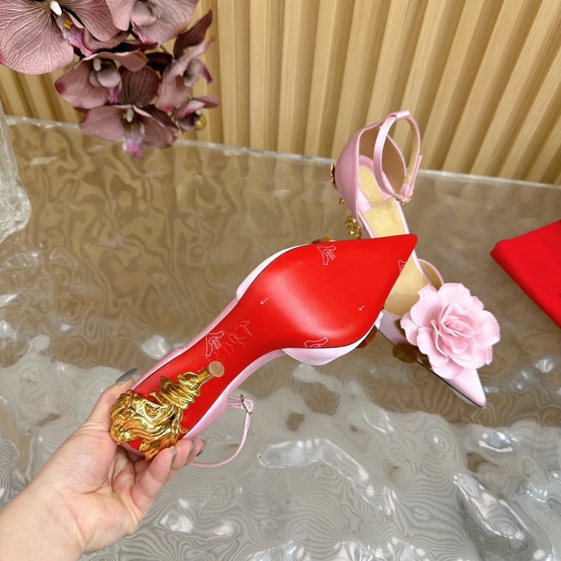 레드솔 장미 메탈 힐 하이힐 001-214607