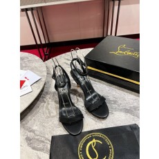 셉터 샌들 블랙 카프스킨 스트랩 하이힐 여성화 001-214617