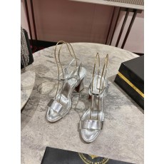 블랙 굽 둥근 코 오픈 토 샌들 001-214621