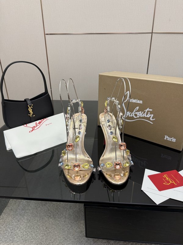 루부탱 미러 에나멜 원스트랩 하이힐 001-214638