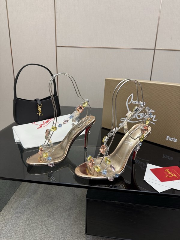 루부탱 미러 에나멜 원스트랩 하이힐 001-214638