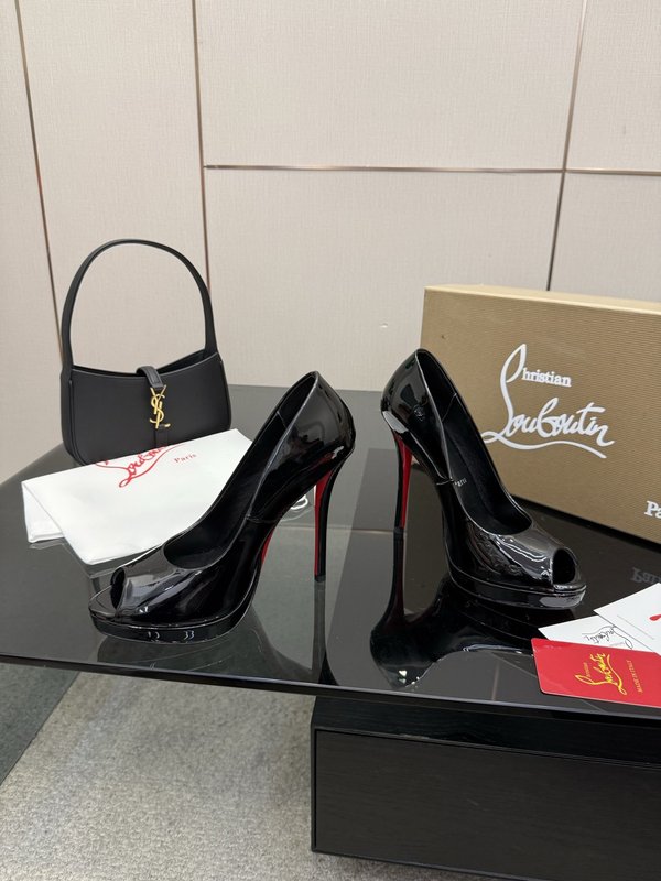 루부탱 에나멜 레드솔 원스트랩 하이힐 001-214641
