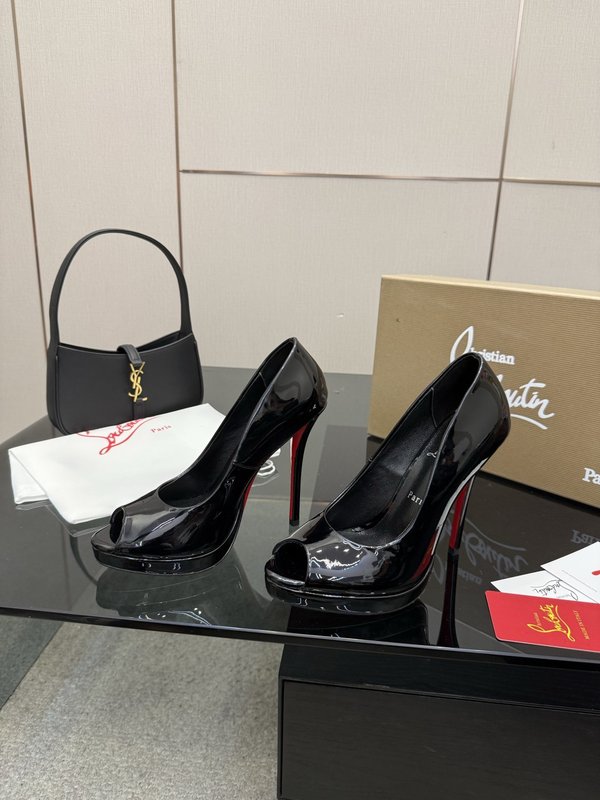 루부탱 에나멜 레드솔 원스트랩 하이힐 001-214641