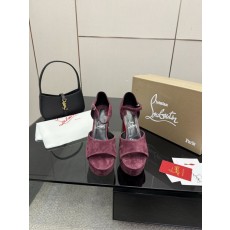 루부탱 양피 소재 레드솔 원스트랩 하이힐 001-214658