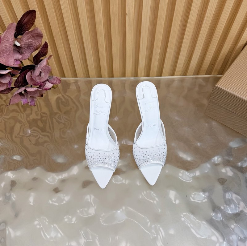 레드솔 장미 다이아몬드 메쉬 하이힐 샌들 001-214674