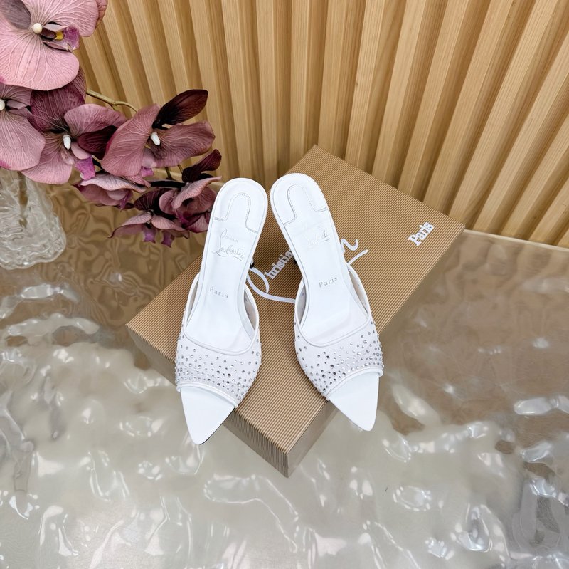 레드솔 장미 다이아몬드 메쉬 하이힐 샌들 001-214674